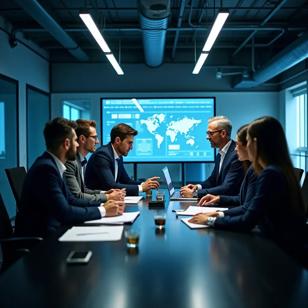 Immagine di una lavagna con idee e strategie scritte a mano durante una sessione di brainstorming.